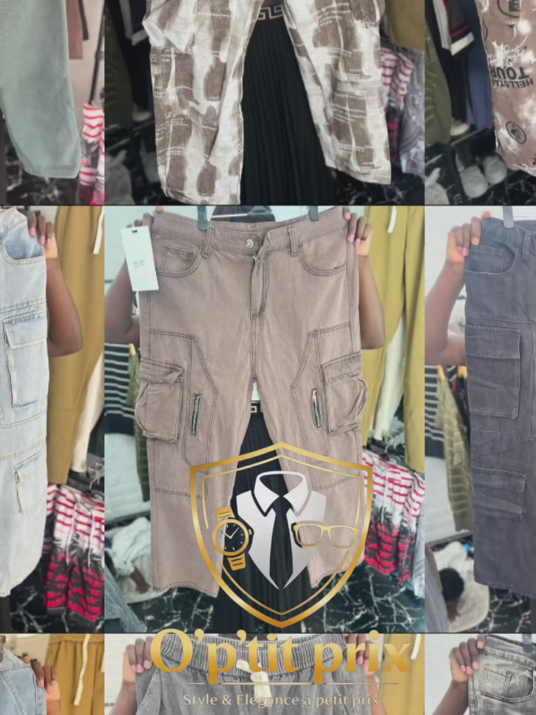 Pantalon jeans cargo, jogging cargo